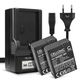 2x Batteri AHDBT-201 AHDBT-301 AHDBT-302 1050mAh + Lader