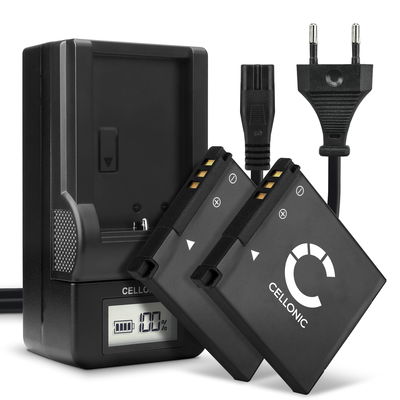 2x Batteri for Canon PowerShot A2200, PowerShot A3000 IS, 3100 IS, 3150 IS, 3200 IS, 3300 IS Kameraer 700mAh + Lader fra CELLONIC
