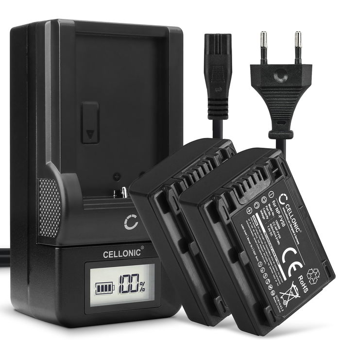 2x Batteri for Sony DEV-50 Accu 650mAh Akku bytte Batteri + Lader