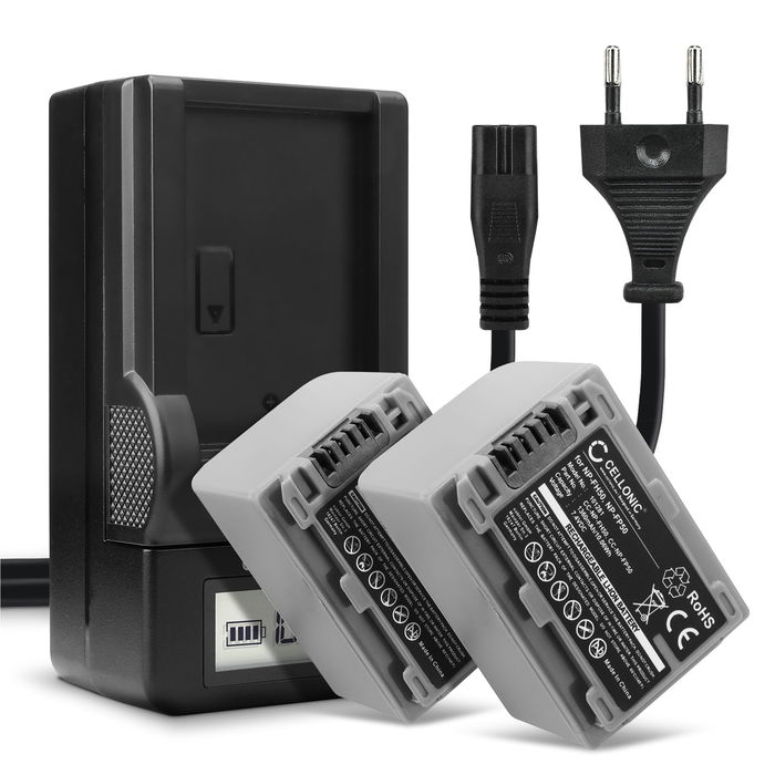 2x Batteri for Sony NP-FH70 Accu 1360mAh Akku bytte Batteri + Lader