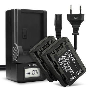 2x Batteri for Sony A7 IV, Alpha 7C, A6600, 7S III, Alpha 1, Sony A9, A7R III, Alpha 7R V Kameraer 2040mAh + Lader fra CELLONIC