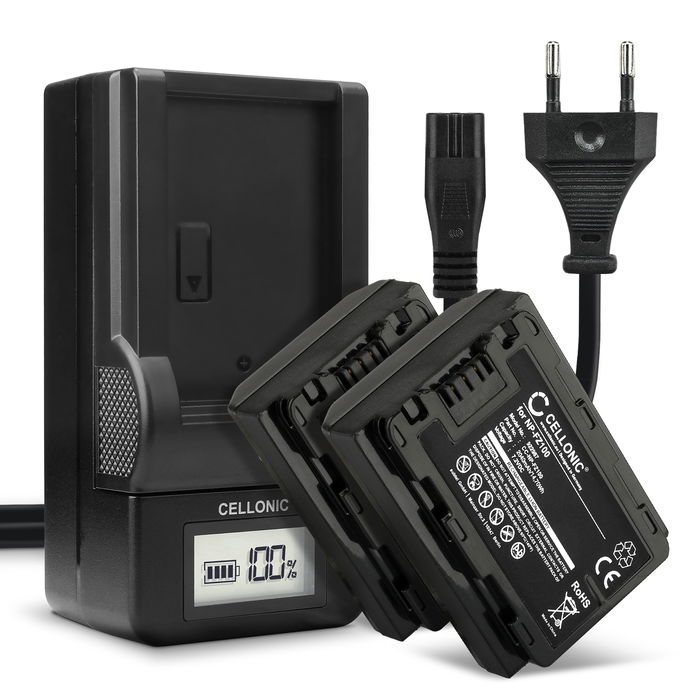 2x Batteri for Sony A7 III (ILCE-7M3 / ILCE-7M3K) Accu 2040mAh Akku bytte Batteri + Lader