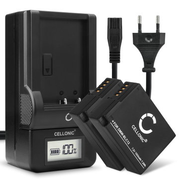 2x Batteri for Leica Q Typ 116, V-LUX Typ 114, V-LUX 4, Sigma DP1Q DP2Q DP3Q Kameraer 1000mAh + Lader fra CELLONIC