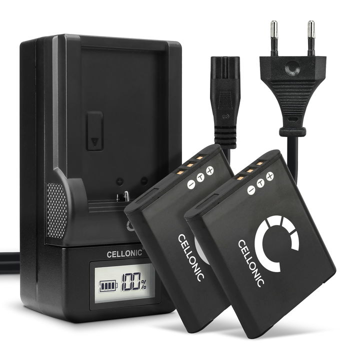 2x Batteri for Ricoh GR Digital III, CX3 CX4 CX5 CX6 GR, HZ15 PX Theta V, DB-100, 37838 Kameraer 730mAh + Lader fra CELLONIC