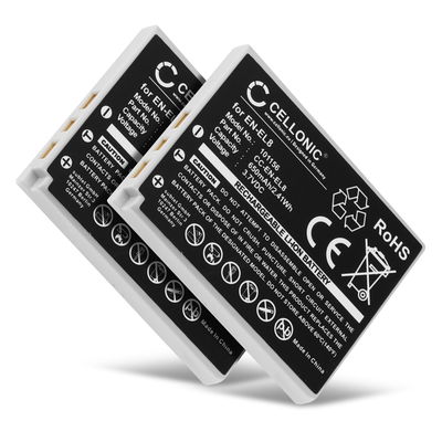 2x Batteri for Nikon Coolpix S2, Coolpix S1, Coolpix S3, Coolpix S51, Coolpix S9, Coolpix S6 Kameraer 650mAh fra CELLONIC