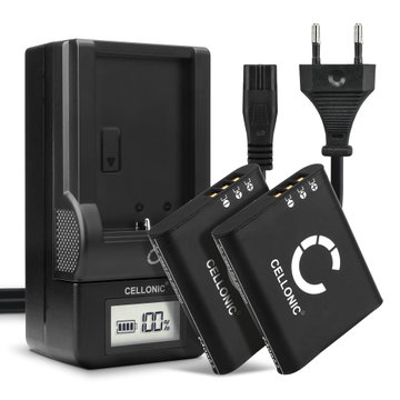 2x Batteri for Ricoh GR III G900 G900SE GR IIIx WG-6 Kameraer 1100mAh + Lader fra CELLONIC