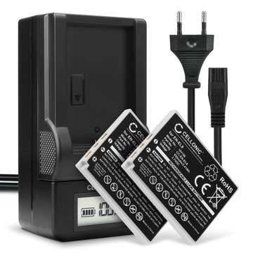 2x Batteri for Nikon Coolpix P1 P2 Coolpix S1 S2 S3 S5 s50 S50c S51 S51c S52 S52c S6 S7 S7c S8 Kameraer 600mAh + Lader fra CELLONIC