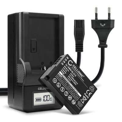 2x Batteri for Panasonic Lumix DMC-GX1 Lumix DMC-G3 Lumix DMC-GF2 Lumix DMC-ZS7 Lumix DMC-TS2 DMW-BLD10 (900mAh, 7.2V) + Lader fra CELLONIC