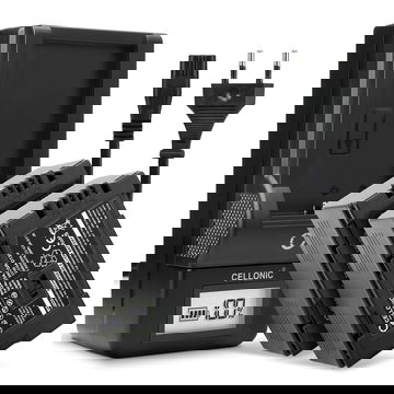 2x Batteri for Panasonic NV-GX7, NV-RX11, NV-EX3, NV-DS38, NV-DS20, CGA-D54, CGR-D220 Kameraer 2200mAh + Lader fra CELLONIC