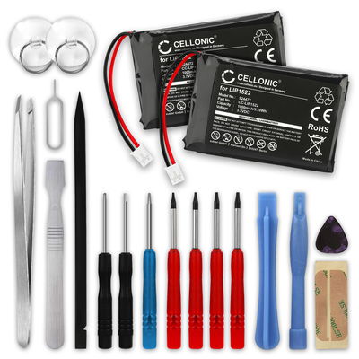 2x Batteri for Sony PlayStation 4 Dualshock 4 Wireless Controller (Version 2) 1000mAh + Verktøy fra CELLONIC