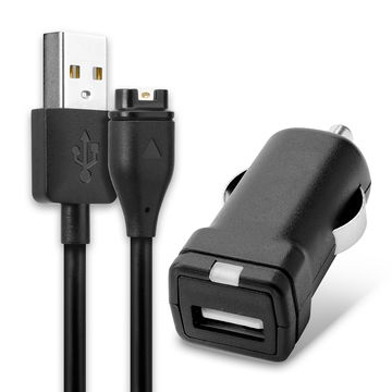 Bil Lader for Garmin Fenix 7, 6, 6 Pro, 6X Pro, Vivoactive 4, 4S, 3, Forerunner 945, 45, Venu 2 - 1m, 5V, 3A Ladekabel Car
