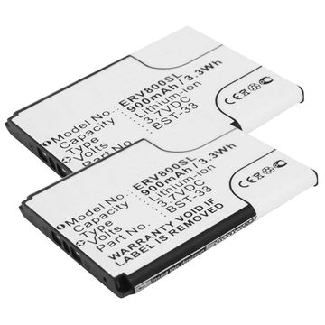 2x Batteri for Sony Ericsson W205, G502, C901 GreenHeart, Aino, Xperia Pureness, Satio, W595 900mAh fra CELLONIC
