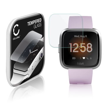 Skjermbeskytter glass FitBit Versa Lite (2.5D, 9H, 0,33mm, Full Glue) Herdet Glass