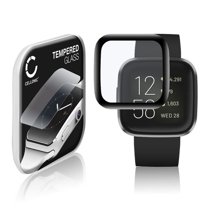 Skjermbeskytter glass FitBit Versa 2 / Versa 2 SE (3D Full Cover, 9H, 0,33mm, Full Glue) Herdet Glass