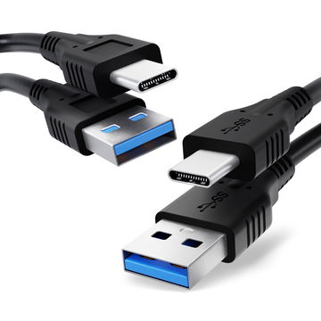2x Datakabel for Blackview BV9900, BV9800 Pro, BV9700 Pro, BV6800 Pro, BV6600, BV6300 Pro - 1m, 3A USB kabel, svart