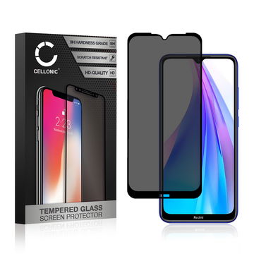 Skjermbeskytter glass Xiaomi Redmi Note 8T (Privacy Filter, 9H, 0,33mm, Edge Glue) Herdet Glass