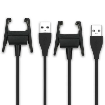 2x USB Kabel for FitBit Charge 2 - 0,20m Ladekabel USB Ledning  Datakabel svart