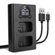 Dobbeltlader + USB-kabel