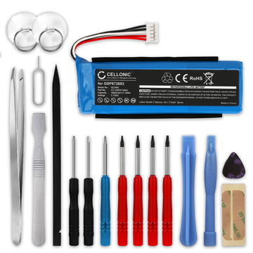 1x Batteri for JBL Flip 3 GSP872693 02 (3000mAh, 3.7V) + Verktøy fra CELLONIC