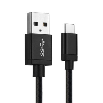 USB Kabel for Microsoft Xbox Series X, Series S / One Elite Controller 2 - 1m Ladekabel 3A USB Ledning Nylon Datakabel svart