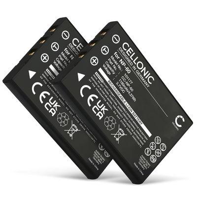 2x Batteri for Traveler HD 10XI, DV-5000, HD 10X, DV-5000 HD, DC-5300, DC-6300, DV-5070 1180mAh fra CELLONIC