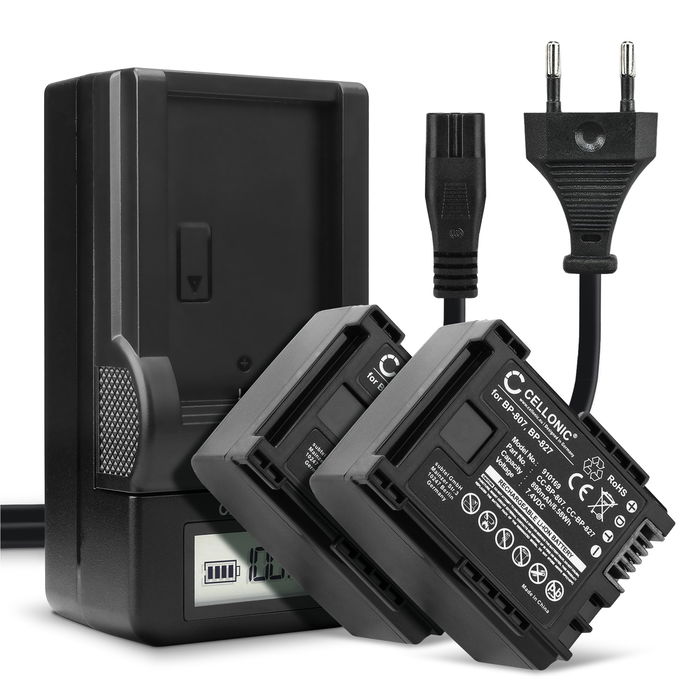 2x Batteri for Canon LEGRIA HF S10 Accu 890mAh Akku bytte Batteri + Lader