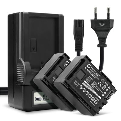 2x Batteri for Canon LEGRIA FS22, FS30, LEGRIA HF G25, Canon XA10, LEGRIA HF200, HG10, HF100 Kameraer 890mAh + Lader fra CELLONIC