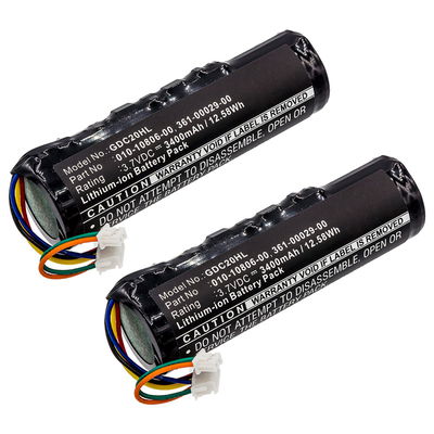 2x Batteri for Garmin Astro DC20, DC30, DC40, Dog Tracking 3400mAh fra subtel