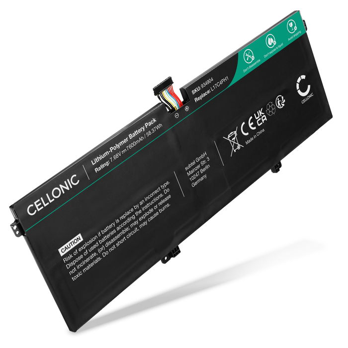 Batteri for Lenovo Yoga 7 Pro Accu 7600mAh Akku bytte Batteri