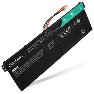1x Batteri for Acer Aspire 3 A315 Series, 3 A315-41, 3 A315-41G, 1 A114, 3 A315, 3 A315-56, 3 A315-21, 1 A114-31, 3 A315-42, 3 A315-31, 3 A317-33, Acer AP16M5J, NX.GVWSA.002, KT.00205.004 4800mAh 7.4V fra CELLONIC