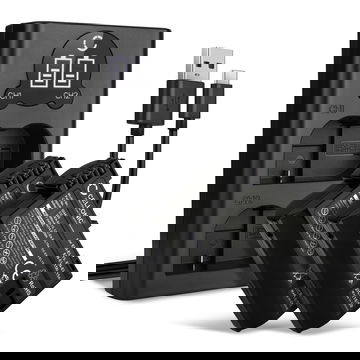 2x Batteri for Nikon D850 D750 D7500 D810 D800 D7100 D7000 D610 D600 D800E EN-EL15 MH-25 Kameraer 2000mAh + Dobbel Lader fra CELLONIC