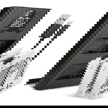 2x Batteri for LP-E8 LC-E8 Canon 550D 600D 650D 700D, Rebel T2i T3i T4i T5i, Kiss X4 X5 X6i Kameraer 1020mAh + Dobbel Lader fra CELLONIC