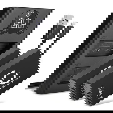 2x Batteri for FujiFilm X-T3 X-T30 X-T20 X-T2 X-T100 X-T10 X-T1 Fuji X100f X-Pro3 kamera - Reservebatteri NP-W126S NP-W126 1140mAh + USB Dobbel Batterilader BC-W126, Kamerabatteri Lader