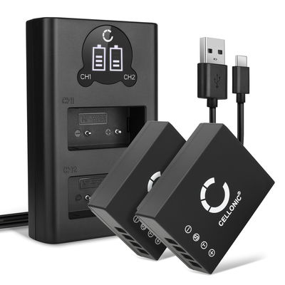 2x Batteri for FujiFilm X-T3 X-T30 X-T20 X-T2 X-T100 X-T10 X-T1 Fuji X100f X-Pro3 kamera - Reservebatteri NP-W126S NP-W126 1140mAh + USB Dobbel Batterilader BC-W126, Kamerabatteri Lader