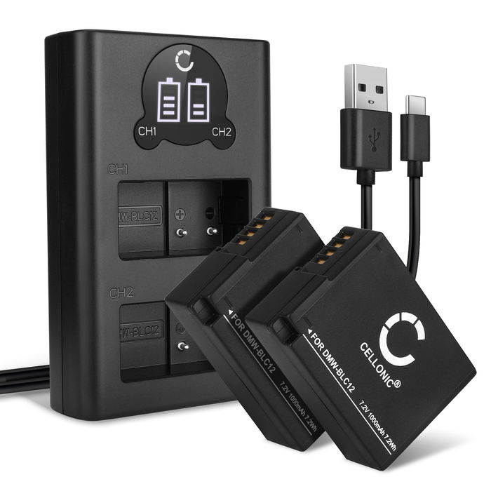 Batteri for Panasonic DMW-BLC12E Accu 1000mAh Akku bytte Batteri