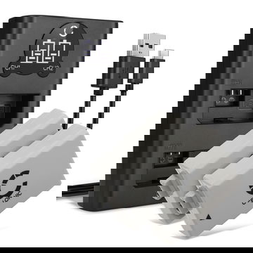 2x Batteri for Canon EOS 1000D, EOS 450D, EOS 500D, EOS Rebel T1i, EOS Rebel XS, EOS Rebel Xsi kamera - Reservebatteri LP-E5 1020mAh + USB Dobbel Batterilader LC-E5 CBC-E5, Kamerabatteri Lader