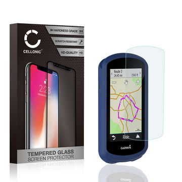 Backcover + Skjermbeskytter for Garmin Edge 1030 / Edge 1030 Plus - Silikon, blå shell pocket tasker