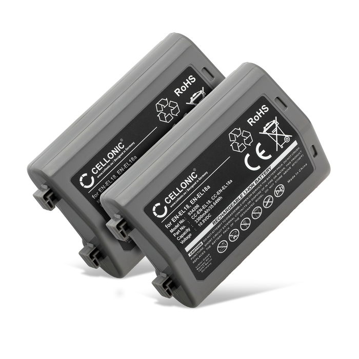 2x Batteri for Nikon D4 Accu 3300mAh Akku bytte Batteri