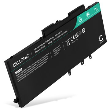 Batteri for Dell Latitude 5490, 5580, 5480, 5590, 5290, 5491, 5280, E5580, Precision 3520, 3530, GJKNX, 5YHR4 6000mAh 7.6V fra CELLONIC