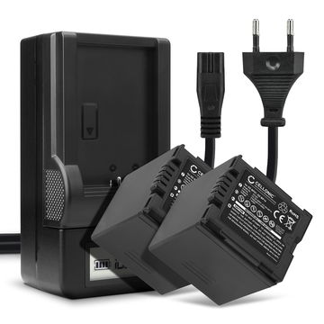 2x Batteri for Panasonic NV-GS250, NV-GS27 -GS17 -GS400 -GS180 -GS75 -GS500 -GS320 -GS60 Kameraer 2100mAh + Lader fra CELLONIC