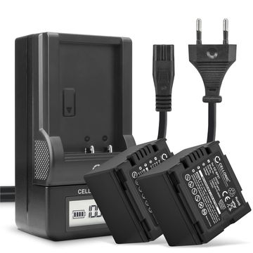 2x Batteri for Panasonic NV-GS250, VDR-D250, NV-GS500, NV-GS320, CGA-DU21, CGA-DU06, CGA-DU12 Kameraer 1440mAh + Lader fra CELLONIC