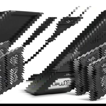 2x Batteri for Panasonic NV-GS250, NV-GS330, VDR-D250, NV-DX100, PV-DV1000, NV-GS21, NV-GS28 Kameraer 2000mAh + Lader fra CELLONIC