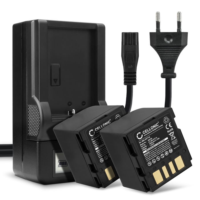 2x JVC GZ-D270 Batteri 7.4V 1500mAh + Lader fra Cellonic