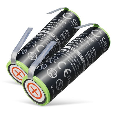 2x Batteri for Braun 1509, 3020, 4520, 5414, 5424, 6520, 6550, 7570, 8595, 8995 (Ø14,5mm) 2500mAh fra subtel