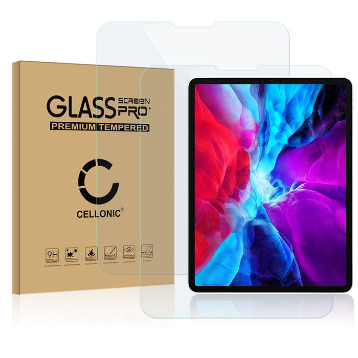 2x Skjermbeskytter glass Apple iPad 12,9 2020 (A2229 / A2233) (3D Case-friendly, 9H, 0,33mm, Full Glue) Herdet Glass