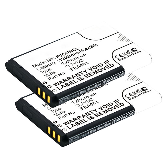 2x Battery for AVM Fritz Fon C6, DECT FRA051, 312BAT026 (1200mAh, 3.7V) from CELLONIC
