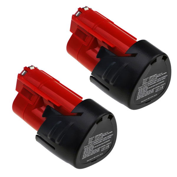 2x Milwaukee M12 REDLITHIUM XC 4.0 Batteri 2000mAh Akku Battery fra Cellonic