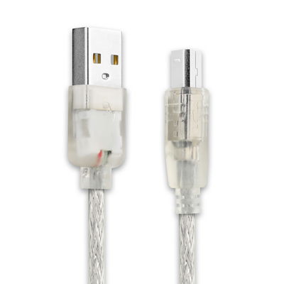 USB Kabel for auna MIC-900-RD / MIC-900B / MIC-900BL - 3m Ladekabel USB Ledning PVC Datakabel Gjennomsiktig