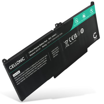 Batteri for Dell Latitude 14 7400, 13 5300, 13 5310, 13 7300, MXV9V, N2K62, 5VC2M 7200mAh 7.6V fra CELLONIC