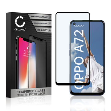 Skjermbeskytter glass Oppo A72 (3D Full Cover, 9H, 0,33mm, Full Glue) Herdet Glass